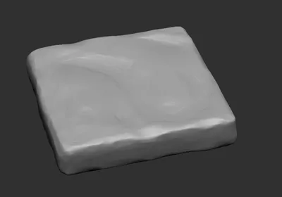 Perspective view of the stone tile high-poly model.