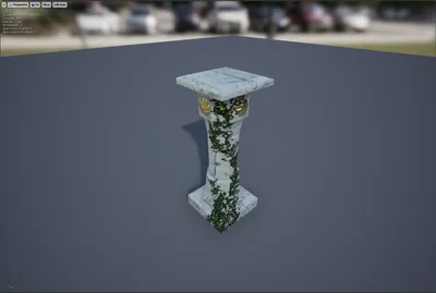 A texture variation of the pillar that wasn't used in the final game with some ivy, rendered in the Unreal Engine.