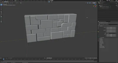 First (failed) approach to create a tiling wall asset: I low-poly modeled it in Blender and then did the high-poly sculpt in ZBrush.