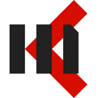 Dark themed version of the logo for this website, which is a stylized M and K for my initials.